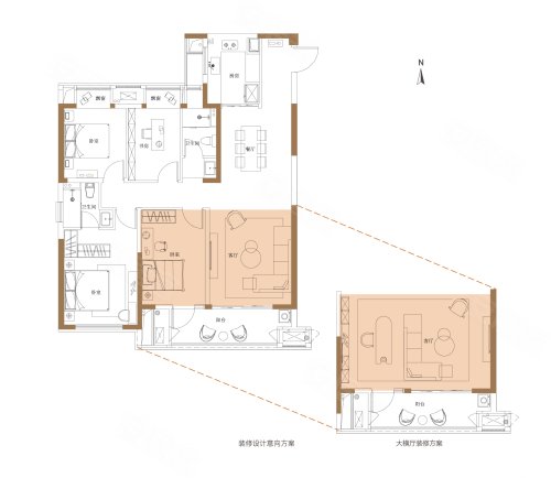 国贸名都建面143平户型，国贸名都4室2厅2卫1厨约143.00平米户型图，朝南朝向 - 苏州安居客