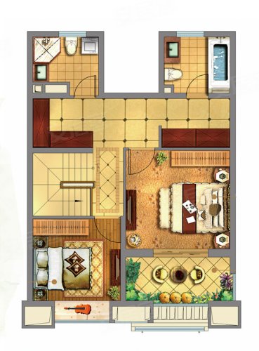 海上湾·闻涧aj户型,海上湾·闻涧2室2厅1卫约95.