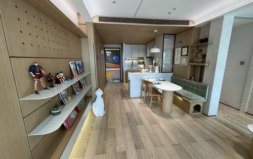 昆仑·时代中心动态:餐厅客厅展示区域,实景拍摄.-哈尔滨安居客