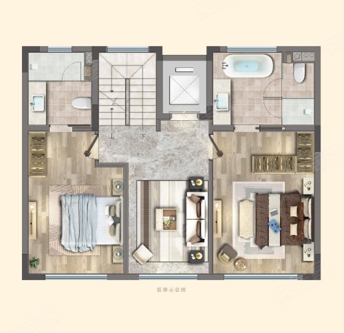 绍兴棠颂和鸣276㎡户型，绍兴棠颂和鸣别墅约276.00平米户型图，朝南朝向 - 绍兴安居客