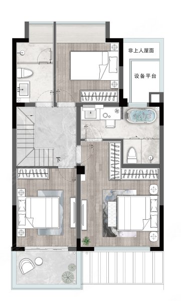 旭辉铂悦溪上259平下叠,旭辉铂悦溪上别墅约259.00平米户型图,朝南朝向 - 无锡安居客