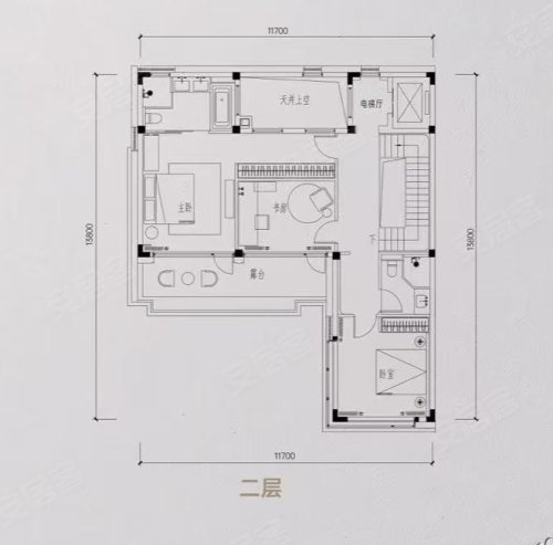 和家园玺园·长流200方合院户型,和家园玺园·长流别墅约200.00平米户型图,朝南朝向 - 杭州安居客