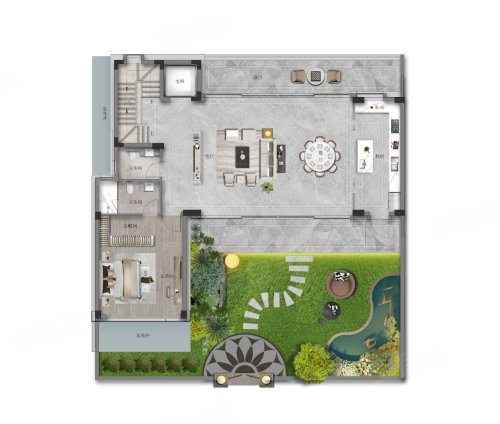 万境观雲C3户型,万境观雲别墅约375.00平米户型图,朝南朝向 - 义乌安居客