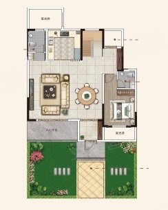 未来城E户型,未来城4室2厅4卫1厨约218.00平米户型图,朝南朝向 - 聊城安居客