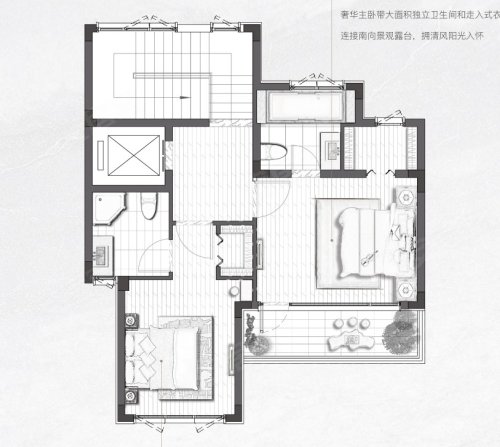 温岭桃李春风160㎡b户型，温岭桃李春风别墅约160.00平米户型图，朝南北朝向 - 温岭安居客