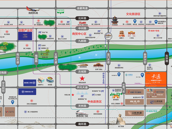 浩德天逸,洛阳浩德天逸房价,楼盘户型,周边配套,交通地图,洛龙区开元大道与云谷十二路交叉口西北角 - 安居客
