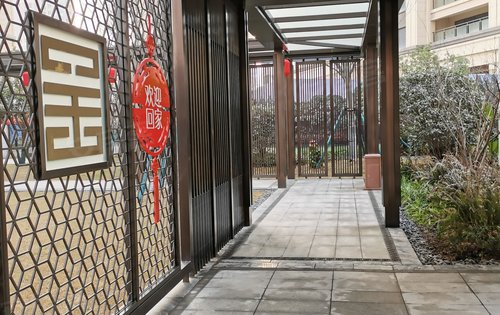 小区风雨连廊设计,呈现新中式的东方美