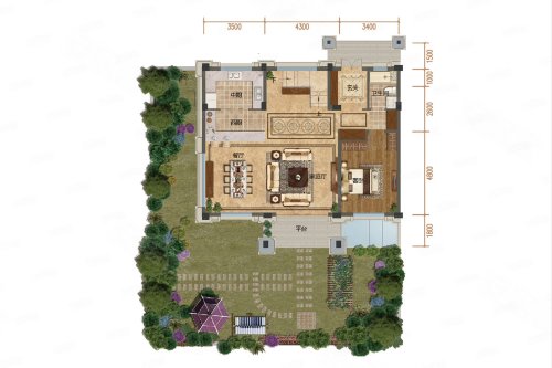 龙湖天宸原著225平户型,龙湖天宸原著别墅约225.00平米户型图,朝东西朝向 - 桐乡安居客