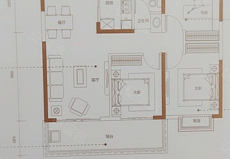 城建琥珀东华府动态:高层107户型图-合肥安居客