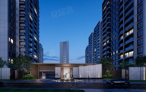小区主入口门园区绿化效果图新海派滨水生活住区居住环境舒适宜人邀约