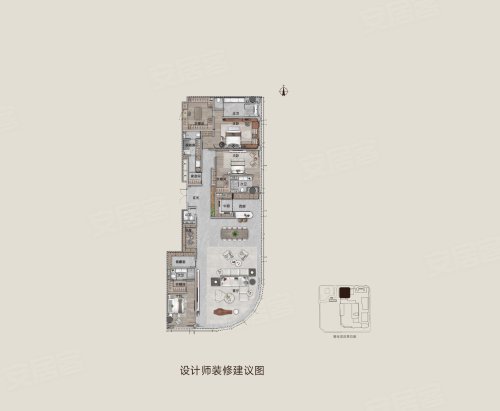 华润置地旗下瑞玺玺宸549平米，华润置地旗下瑞玺商住约549.00平米户型图，朝南朝向 - 长春安居客