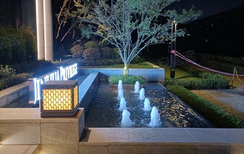 小区大门两边水景