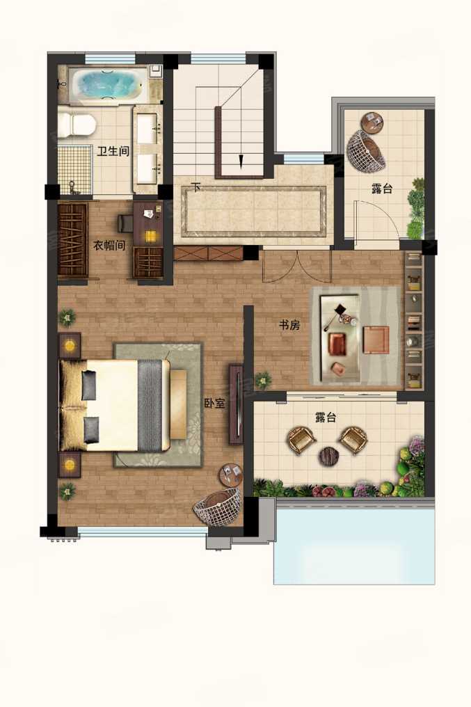 联排别墅 189m05关联户型:天际云墅新推189㎡5室的别墅户型.