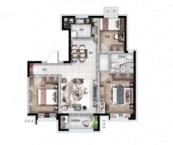 承德热门活动 碧桂园·江山赋 主推户型介绍建面约136㎡舒适三居,大面