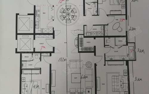懋源·璟岳动态:218平户型图,3居室 书房,还有保姆间-北京安居客