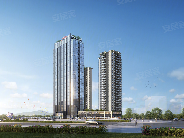 商汇大厦-高州商住综合体楼盘建筑物外景