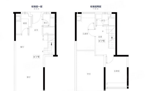 纯南向复式板房格局方正升级版户型欢迎微聊秒回