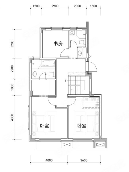 华发绿洋湾下叠88㎡户型,华发绿洋湾别墅约88.00平米户型图,朝南朝向 - 大连安居客