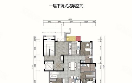 华夏四季143平平层户型图和一楼带地下室花园的户型图价格300480万