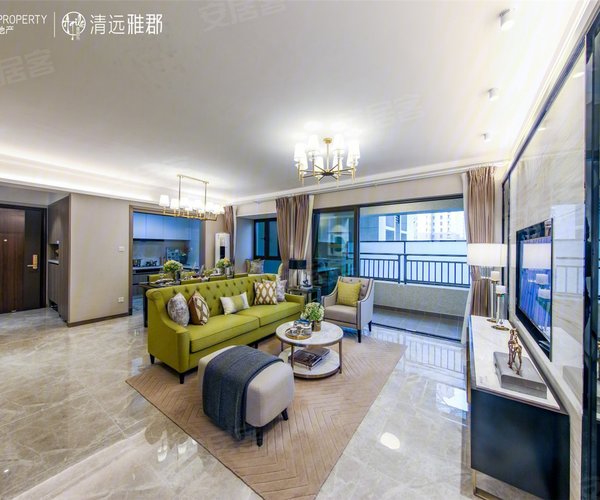 雅居乐清远雅郡120平户型,雅居乐清远雅郡4室2厅2卫1厨约120.00平米户型图,朝南朝向 - 清远安居客