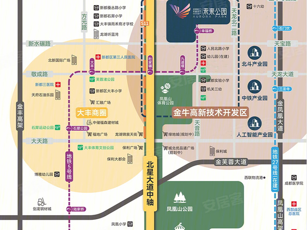 招商未来公园幸福桥TOD,成都招商未来公园幸福桥TOD房价,楼盘户型,周边配套,交通地图,天音路与天高路交汇(幸福桥地铁站旁) - 安居客