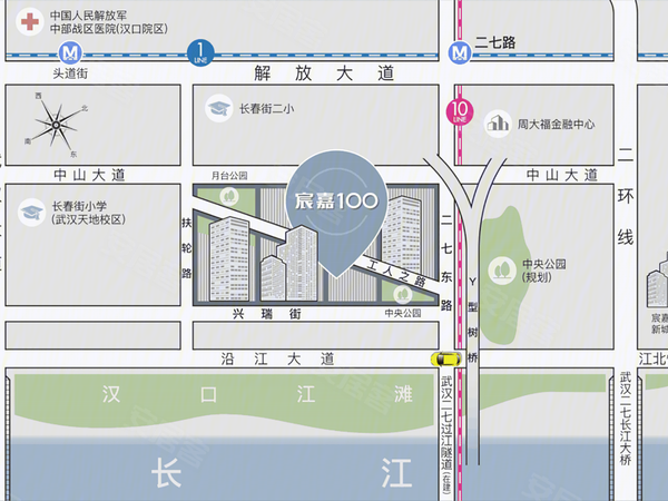 宸嘉100，武汉宸嘉100房价，楼盘户型，周边配套，交通地图，中山大道与扶轮路交汇处 - 安居客