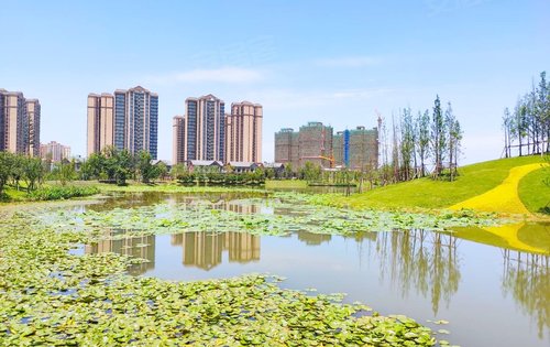 恒大天府城邦天府新区岷江新城蓝天白云湖景舒居