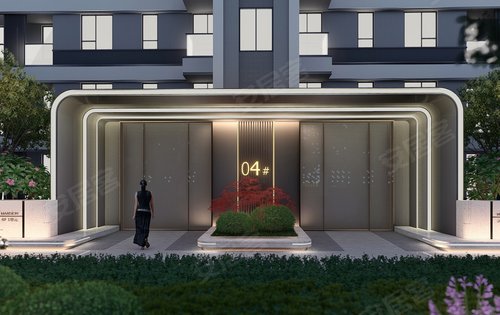 楼栋外立面和小区单元门.