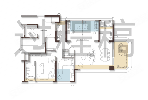 大家·玖宸建面约146㎡偶数户型,大家·玖宸4室2厅2卫1厨约146.00平米户型图,朝南北朝向 - 武汉安居客