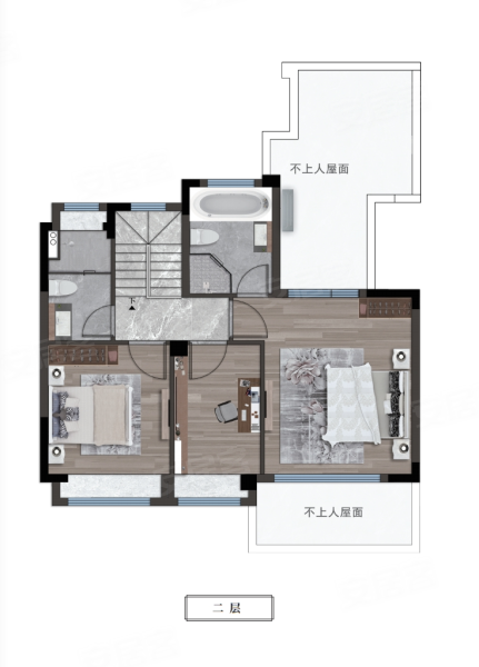 中建御璟园上叠155平户型，中建御璟园别墅约155.00平米户型图，朝南朝向 - 上海安居客