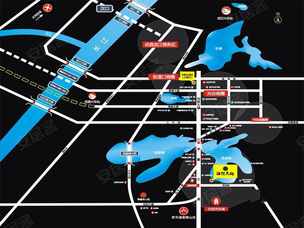 楼盘户型,周边配套,交通地图,江夏大道明泽路6号(海悦天地主会所一楼)