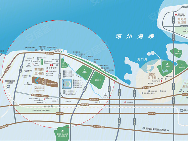 华侨城曦海岸,海口华侨城曦海岸房价,楼盘户型,周边配套,交通地图,仲韶街2号(五源河体育场西侧) - 安居客