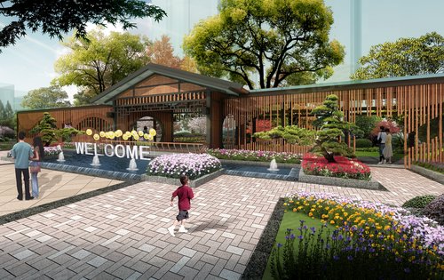 小区绿化率超高景观也非常不错,大门非常气派.