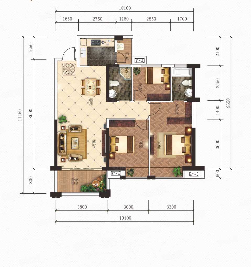 64m05关联户型:福桂金府大院107.15-116.