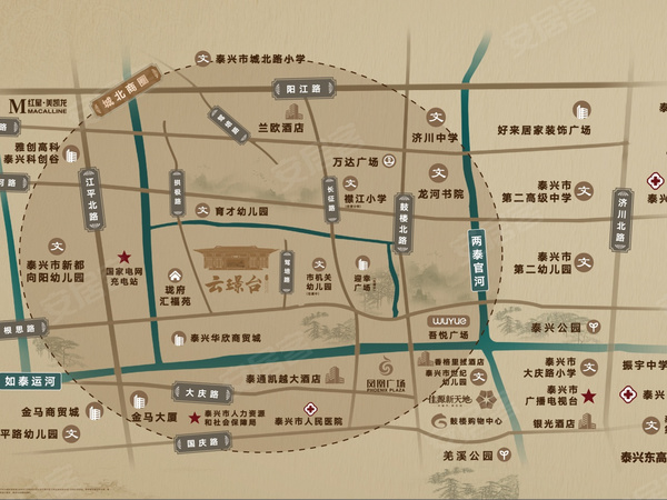 云璟台,泰州云璟台房价,楼盘户型,周边配套,交通地图,根思路与拱极路的交汇处 - 安居客