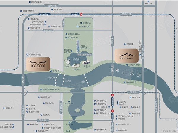 建发·灯湖天峯，佛山建发·灯湖天峯房价，楼盘户型，周边配套，交通地图，岳利沙地段桂和路以东 - 安居客