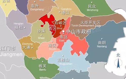 中山人口与面积_中山各镇区面积分布图