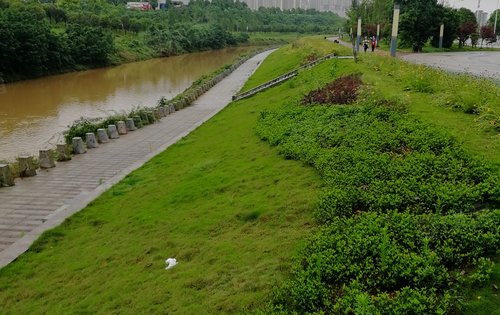 楼盘附近的马桥河风光带很适合跑步散步哦