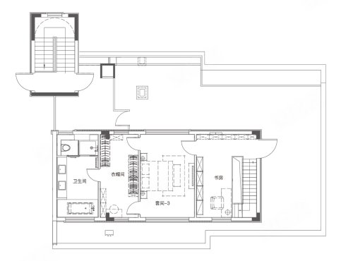 中建|吴江城投 · 笠泽之星顶复265平户型,中建|吴江城投 · 笠泽之星4室2厅4卫1厨约265.00平米户型图,朝南朝向 - 苏州安居客