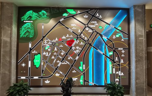 项目的区区位图和沙盘综合体包含虹悦城公寓住宅