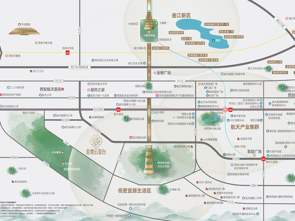 金地云玺台,西安金地云玺台房价,楼盘户型,周边配套,交通地图,航天西路与皇子坡路交汇处 - 安居客