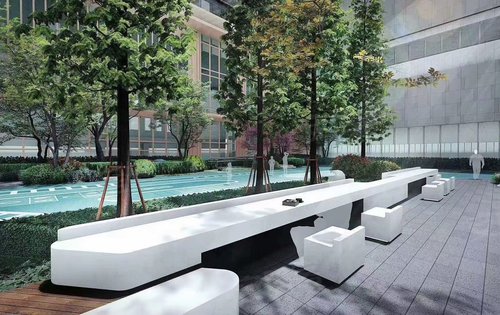 汉city云座小区内打造森林会客厅提升整体品质和舒适度