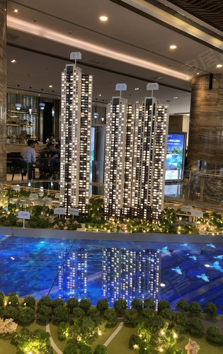 亚运城天逸组团e7 e8 e9栋 沙盘位置实景拍摄,南向看首排.