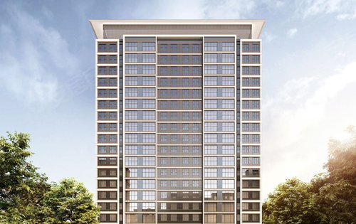 温和色条配上简易的线条分割加上屋顶的飘板为业主呈现出现代与艺术相