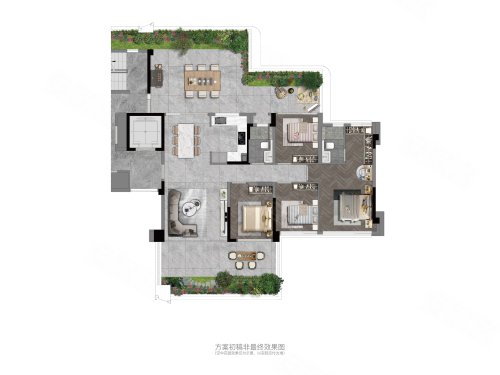 建发璞云147平偶数层,建发璞云4室2厅2卫1厨约147.00平米户型图,朝南朝向 - 福州安居客