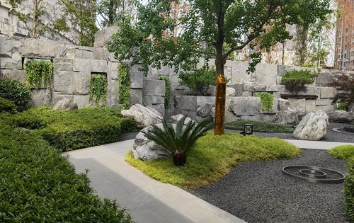 小区打造新中式园林景观绿化率35园林景观面积三万六千平方米