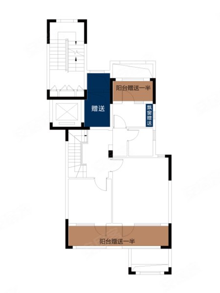 龙湖滟澜山140㎡下叠户型，龙湖滟澜山别墅约140.00平米户型图，朝南朝向 - 烟台安居客