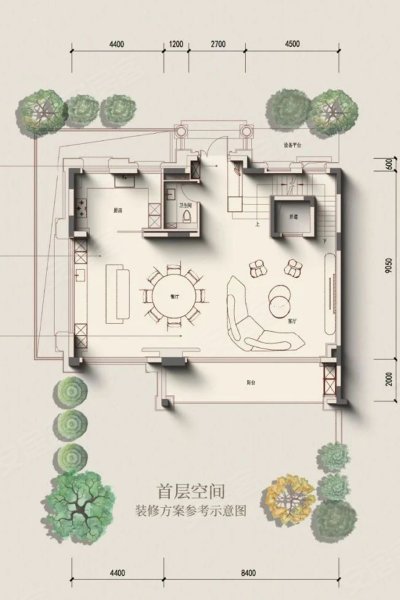 绿城溪径恒庐昊日360方户型，绿城溪径恒庐别墅约360.00平米户型图，朝南朝向 - 杭州安居客