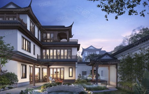 众安古越郡府鸟瞰图及项目效果图项目打造的是城区核心纯中式的合院