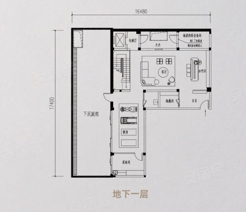 和家园玺园·大院香璋216方户型,和家园玺园·大院香璋别墅约216.00平米户型图,朝南朝向 - 杭州安居客